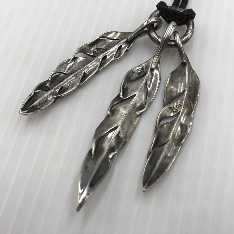 【中古品】【メンズ】 HARIM ハリム 3FEATHER NECKLACE フェザー3連 ネックレス アクセサリー 192-260907-sa-10-teih カラー：シルバー 万代Net店