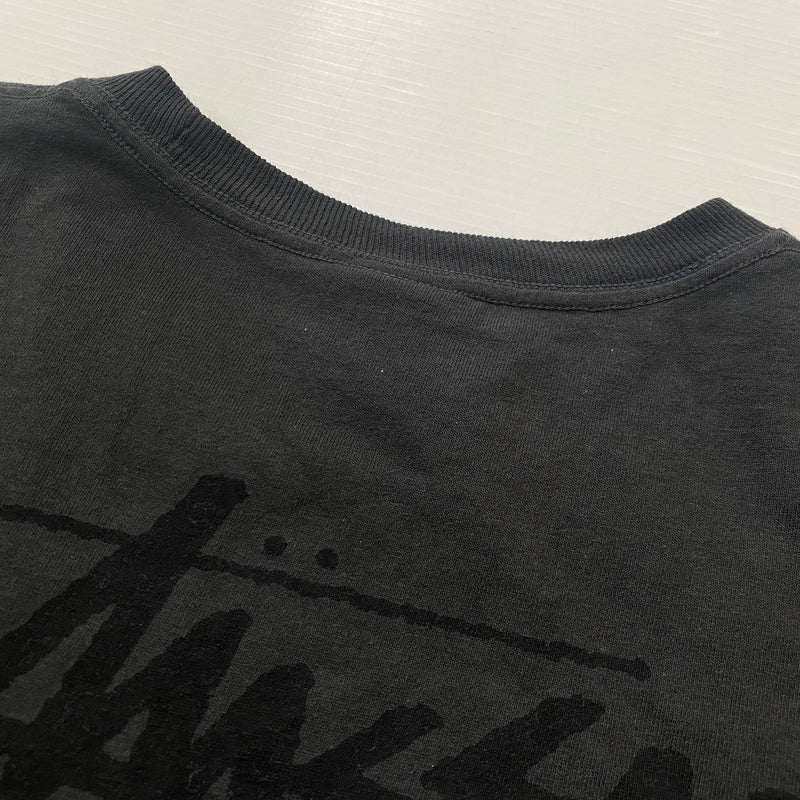 【中古品】【メンズ】 STUSSY ステューシー STOCK LINK PIG DYED TEE ストック リンク ピグ ダイト Tシャツ 半袖 トップス 142-260821-sa -02-tei サイズ：L カラー：ブラック 万代Net店