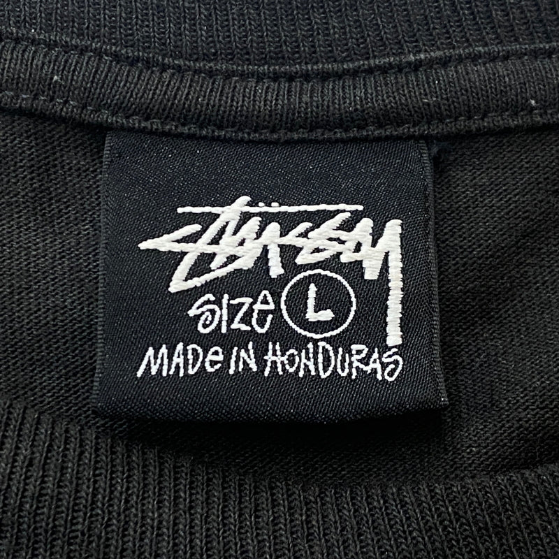 【中古品】【メンズ】 STUSSY ステューシー STOCK LINK PIG DYED TEE ストック リンク ピグ ダイト Tシャツ 半袖 トップス 142-260821-sa -02-tei サイズ：L カラー：ブラック 万代Net店