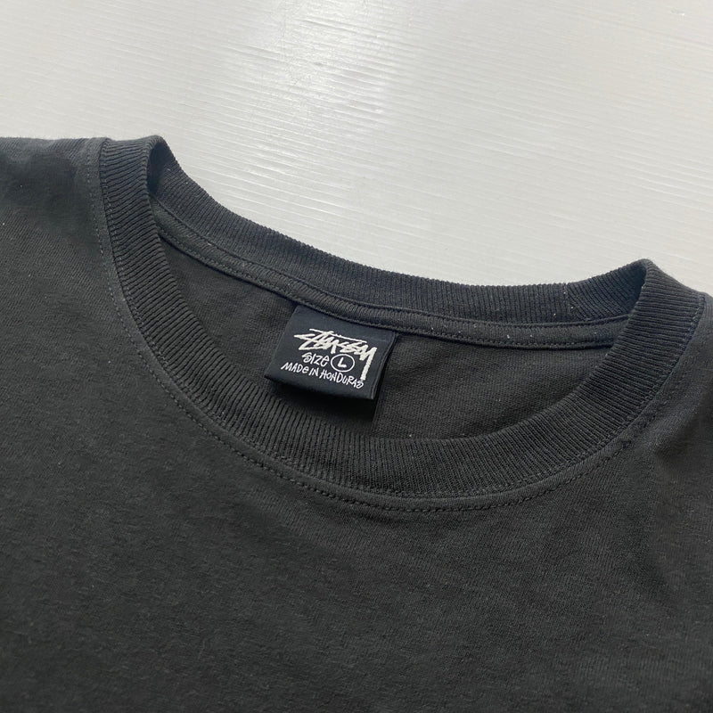 【中古品】【メンズ】 STUSSY ステューシー STOCK LINK PIG DYED TEE ストック リンク ピグ ダイト Tシャツ 半袖 トップス 142-260821-sa -02-tei サイズ：L カラー：ブラック 万代Net店