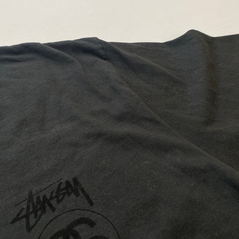 【中古品】【メンズ】 STUSSY ステューシー STOCK LINK PIG DYED TEE ストック リンク ピグ ダイト Tシャツ 半袖 トップス 142-260821-sa -02-tei サイズ：L カラー：ブラック 万代Net店