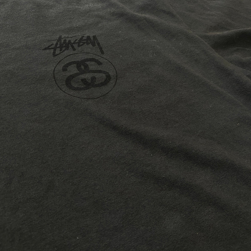 【中古品】【メンズ】 STUSSY ステューシー STOCK LINK PIG DYED TEE ストック リンク ピグ ダイト Tシャツ 半袖 トップス 142-260821-sa -02-tei サイズ：L カラー：ブラック 万代Net店