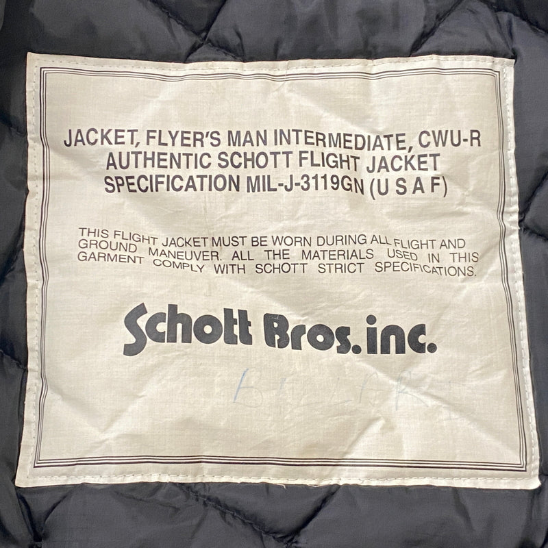 【中古品】【メンズ】 SCHOTT ショット FLIGHT JACKET CWU-R フライト ジャケット アウター 145-260821-sa -03-tei サイズ：S カラー：ブラック 万代Net店