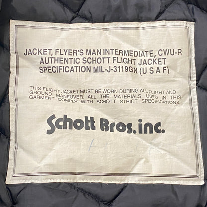 【中古品】【メンズ】 SCHOTT ショット FLIGHT JACKET CWU-R フライト ジャケット アウター 145-260821-sa -03-tei サイズ：S カラー：ブラック 万代Net店