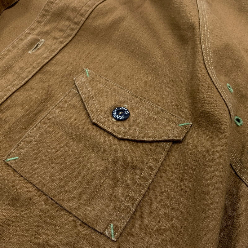 【中古品】【メンズ】 WAREHOUSE ウエアハウス × BIGYANK ビッグヤンク 別注 コラボ YANK FLYER VENTILATION WORK SHIR ヤンク フライヤー ベンチレーション ワークシャツ トップス 145-260823-ko-02-teih サイズ：14 カラー：ブラウン 万代Net店
