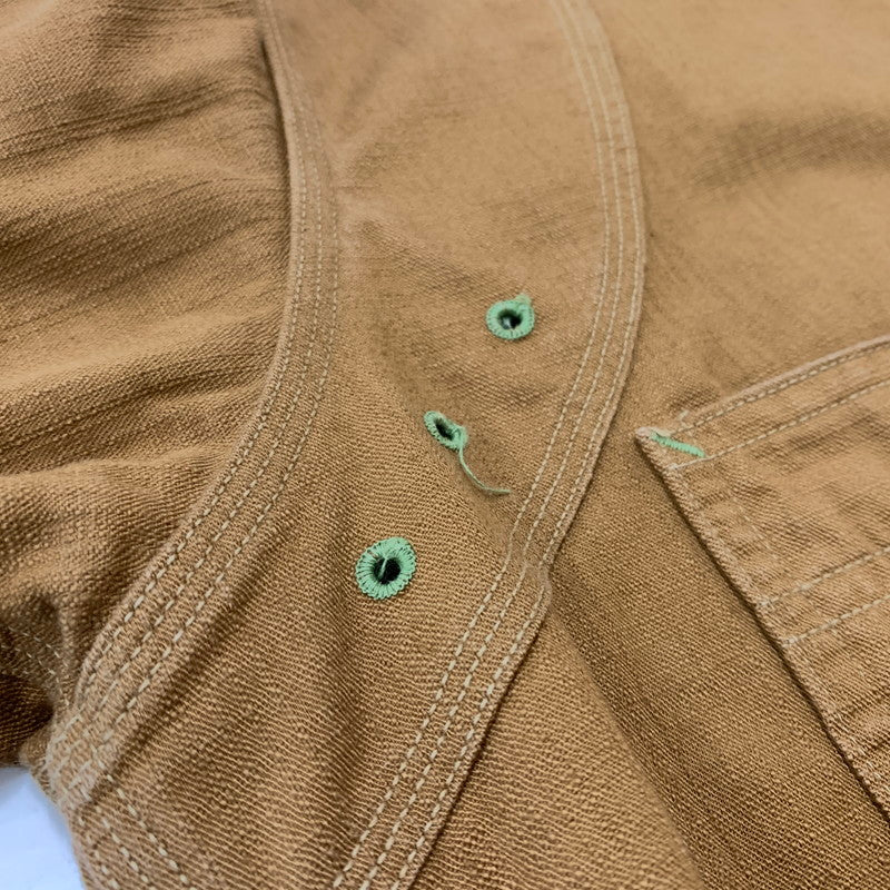 【中古品】【メンズ】 WAREHOUSE ウエアハウス × BIGYANK ビッグヤンク 別注 コラボ YANK FLYER VENTILATION WORK SHIR ヤンク フライヤー ベンチレーション ワークシャツ トップス 145-260823-ko-02-teih サイズ：14 カラー：ブラウン 万代Net店