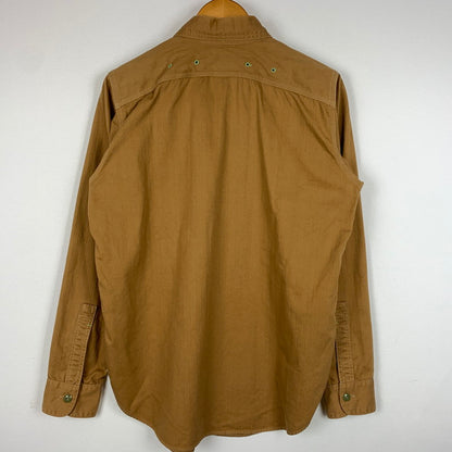 【中古品】【メンズ】 WAREHOUSE ウエアハウス × BIGYANK ビッグヤンク 別注 コラボ YANK FLYER VENTILATION WORK SHIR ヤンク フライヤー ベンチレーション ワークシャツ トップス 145-260823-ko-02-teih サイズ：14 カラー：ブラウン 万代Net店