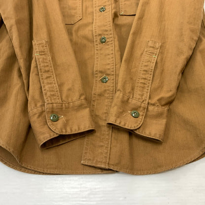 【中古品】【メンズ】 WAREHOUSE ウエアハウス × BIGYANK ビッグヤンク 別注 コラボ YANK FLYER VENTILATION WORK SHIR ヤンク フライヤー ベンチレーション ワークシャツ トップス 145-260823-ko-02-teih サイズ：14 カラー：ブラウン 万代Net店
