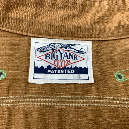 【中古品】【メンズ】 WAREHOUSE ウエアハウス × BIGYANK ビッグヤンク 別注 コラボ YANK FLYER VENTILATION WORK SHIR ヤンク フライヤー ベンチレーション ワークシャツ トップス 145-260823-ko-02-teih サイズ：14 カラー：ブラウン 万代Net店