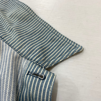 【中古品】【メンズ】 LOUIS VUITTON ルイ・ヴィトン 21SS DENIM SHIRTS JACKET デニムシャツ ジャケット ライトアウター Gジャン ストライプ モノグラム ワークシャツ 179-260823-ko-04-teih サイズ：L カラー：ブルー 万代Net店