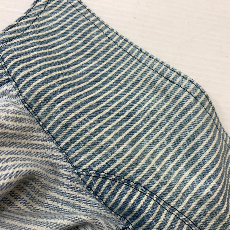 【中古品】【メンズ】 LOUIS VUITTON ルイ・ヴィトン 21SS DENIM SHIRTS JACKET デニムシャツ ジャケット ライトアウター Gジャン ストライプ モノグラム ワークシャツ 179-260823-ko-04-teih サイズ：L カラー：ブルー 万代Net店