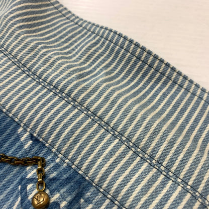 【中古品】【メンズ】 LOUIS VUITTON ルイ・ヴィトン 21SS DENIM SHIRTS JACKET デニムシャツ ジャケット ライトアウター Gジャン ストライプ モノグラム ワークシャツ 179-260823-ko-04-teih サイズ：L カラー：ブルー 万代Net店