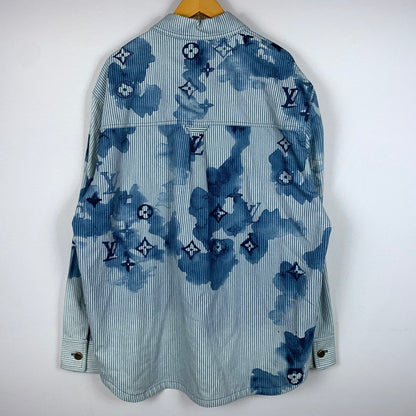 【中古品】【メンズ】 LOUIS VUITTON ルイ・ヴィトン 21SS DENIM SHIRTS JACKET デニムシャツ ジャケット ライトアウター Gジャン ストライプ モノグラム ワークシャツ 179-260823-ko-04-teih サイズ：L カラー：ブルー 万代Net店