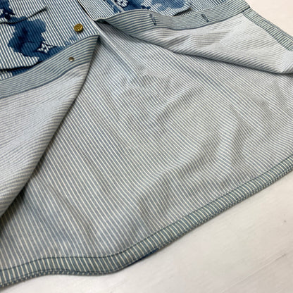 【中古品】【メンズ】 LOUIS VUITTON ルイ・ヴィトン 21SS DENIM SHIRTS JACKET デニムシャツ ジャケット ライトアウター Gジャン ストライプ モノグラム ワークシャツ 179-260823-ko-04-teih サイズ：L カラー：ブルー 万代Net店