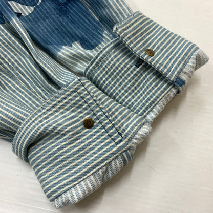 【中古品】【メンズ】 LOUIS VUITTON ルイ・ヴィトン 21SS DENIM SHIRTS JACKET デニムシャツ ジャケット ライトアウター Gジャン ストライプ モノグラム ワークシャツ 179-260823-ko-04-teih サイズ：L カラー：ブルー 万代Net店