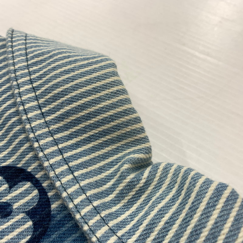 【中古品】【メンズ】 LOUIS VUITTON ルイ・ヴィトン 21SS DENIM SHIRTS JACKET デニムシャツ ジャケット ライトアウター Gジャン ストライプ モノグラム ワークシャツ 179-260823-ko-04-teih サイズ：L カラー：ブルー 万代Net店