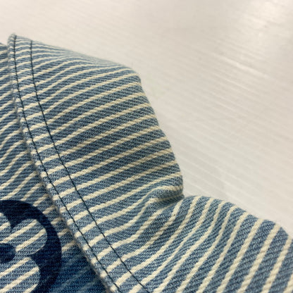【中古品】【メンズ】 LOUIS VUITTON ルイ・ヴィトン 21SS DENIM SHIRTS JACKET デニムシャツ ジャケット ライトアウター Gジャン ストライプ モノグラム ワークシャツ 179-260823-ko-04-teih サイズ：L カラー：ブルー 万代Net店