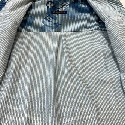 【中古品】【メンズ】 LOUIS VUITTON ルイ・ヴィトン 21SS DENIM SHIRTS JACKET デニムシャツ ジャケット ライトアウター Gジャン ストライプ モノグラム ワークシャツ 179-260823-ko-04-teih サイズ：L カラー：ブルー 万代Net店
