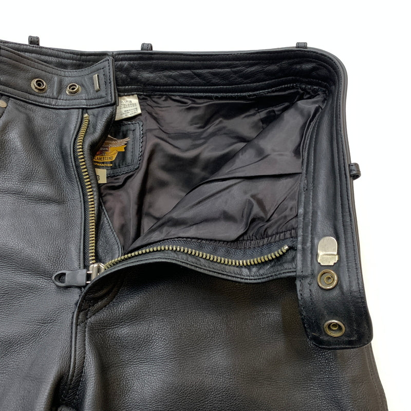 【中古品】【メンズ】 HARLEY-DAVIDSON ハーレー ダビッドソン LEATHER PANTS 98146 レザー パンツ ボトムス 156-260823-sa-10-tei サイズ：33 カラー：ブラック 万代Net店