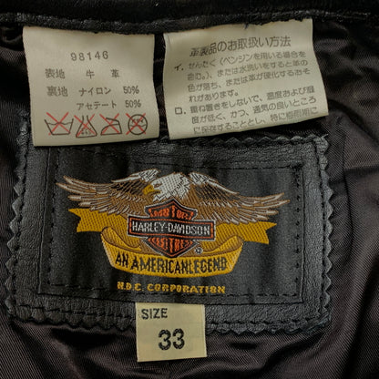 【中古品】【メンズ】 HARLEY-DAVIDSON ハーレー ダビッドソン LEATHER PANTS 98146 レザー パンツ ボトムス 156-260823-sa-10-tei サイズ：33 カラー：ブラック 万代Net店