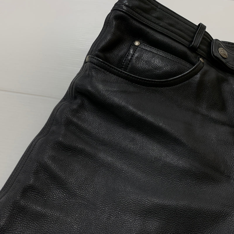 【中古品】【メンズ】 HARLEY-DAVIDSON ハーレー ダビッドソン LEATHER PANTS 98146 レザー パンツ ボトムス 156-260823-sa-10-tei サイズ：33 カラー：ブラック 万代Net店
