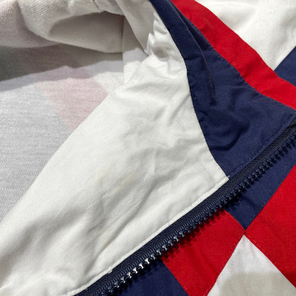 【中古品】【メンズ】 HUMMEL ヒュンメル 90's HALF ZIP JACKET 22175 90年代 ハーフジップ ジャケット ライトアウター 148-260826-yo-05-teih サイズ：S カラー：ホワイト/ネイビー/レッド 万代Net店
