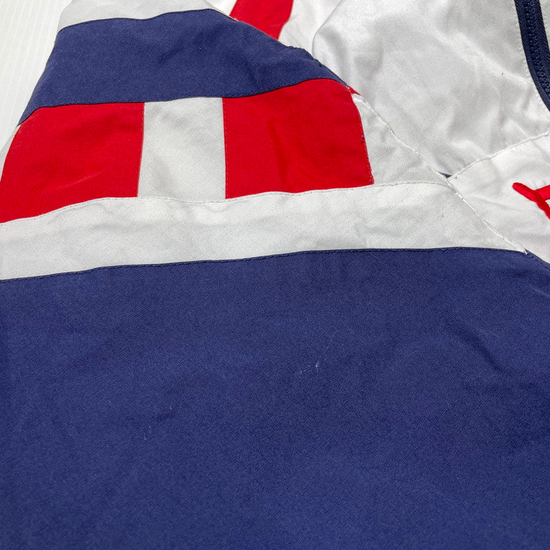【中古品】【メンズ】 HUMMEL ヒュンメル 90's HALF ZIP JACKET 22175 90年代 ハーフジップ ジャケット ライトアウター 148-260826-yo-05-teih サイズ：S カラー：ホワイト/ネイビー/レッド 万代Net店