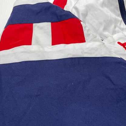 【中古品】【メンズ】 HUMMEL ヒュンメル 90's HALF ZIP JACKET 22175 90年代 ハーフジップ ジャケット ライトアウター 148-260826-yo-05-teih サイズ：S カラー：ホワイト/ネイビー/レッド 万代Net店