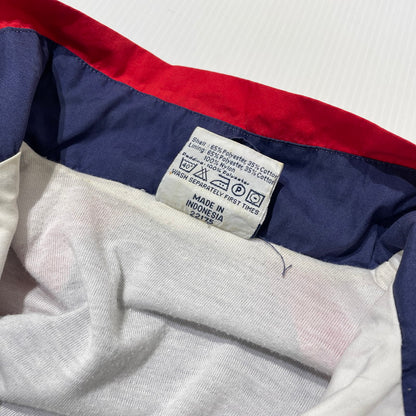 【中古品】【メンズ】 HUMMEL ヒュンメル 90's HALF ZIP JACKET 22175 90年代 ハーフジップ ジャケット ライトアウター 148-260826-yo-05-teih サイズ：S カラー：ホワイト/ネイビー/レッド 万代Net店