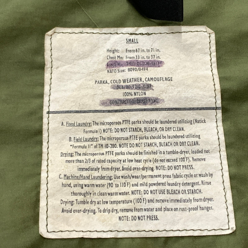 【現状渡し品】【メンズ】 US.ARMY アメリカ軍 ECWCS COLD WEATHER PARKA エックスワックス コールド ウェザー パーカー アウター 145-260823-sa-04-tei サイズ：S カラー：カモ 万代Net店