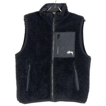 【中古品】【メンズ】 STUSSY ステューシー 2023 SHERPA REVERSIBLE VEST 118528 2023年 シェルパ リバーシブル ベスト トップス 142-260823-sa-01-tei サイズ：Ｍ カラー：ブラック 万代Net店