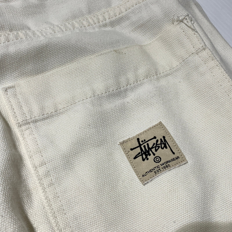 【現状渡し品】【メンズ】 STUSSY ステューシー CANVAS WORK PANT 116496 キャンバス ワーク パンツ ボトムス 153-260823-sa-12-tei サイズ：34 カラー：ホワイト 万代Net店