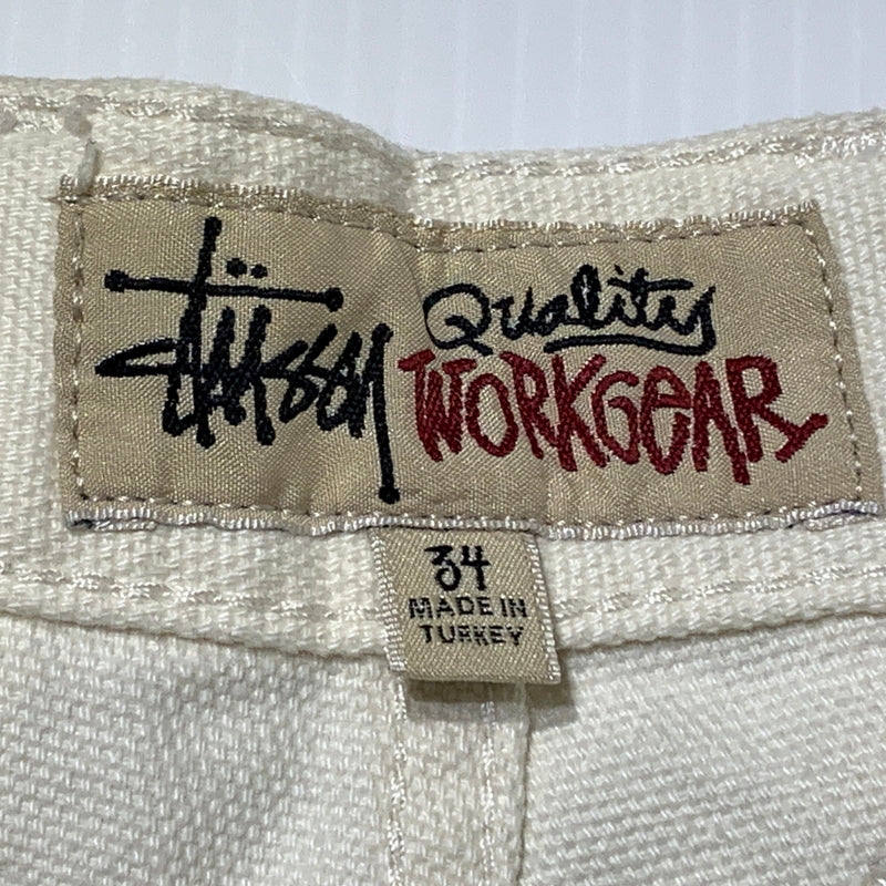 【現状渡し品】【メンズ】 STUSSY ステューシー CANVAS WORK PANT 116496 キャンバス ワーク パンツ ボトムス 153-260823-sa-12-tei サイズ：34 カラー：ホワイト 万代Net店