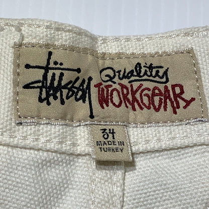 【現状渡し品】【メンズ】 STUSSY ステューシー CANVAS WORK PANT 116496 キャンバス ワーク パンツ ボトムス 153-260823-sa-12-tei サイズ：34 カラー：ホワイト 万代Net店