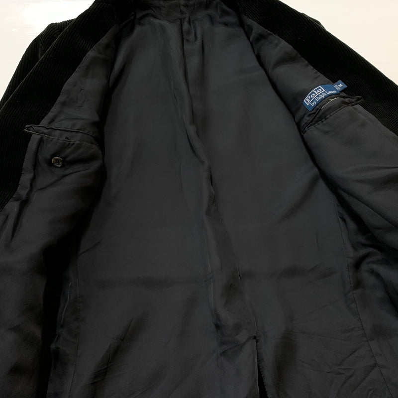 【中古品】【メンズ】 POLO RALPH LAUREN ポロ ラルフローレン 90’s CORDUROY TAILORED JACKET 90年代 コーデュロイ テーラード ジャケット アウター 147-260823-sa-06-tei サイズ：M カラー：ブラック系 万代Net店