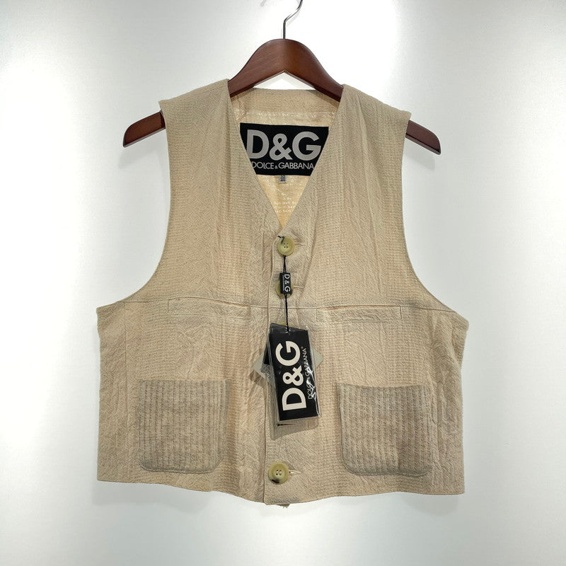 【中古品】【メンズ】 DOLCE＆GABBANA ドルチェアンドガッバーナ COTTON VEST 01 コットン ベスト トップス 141-260824-yo-05-teih サイズ：32-46 カラー：アイボリー 万代Net店