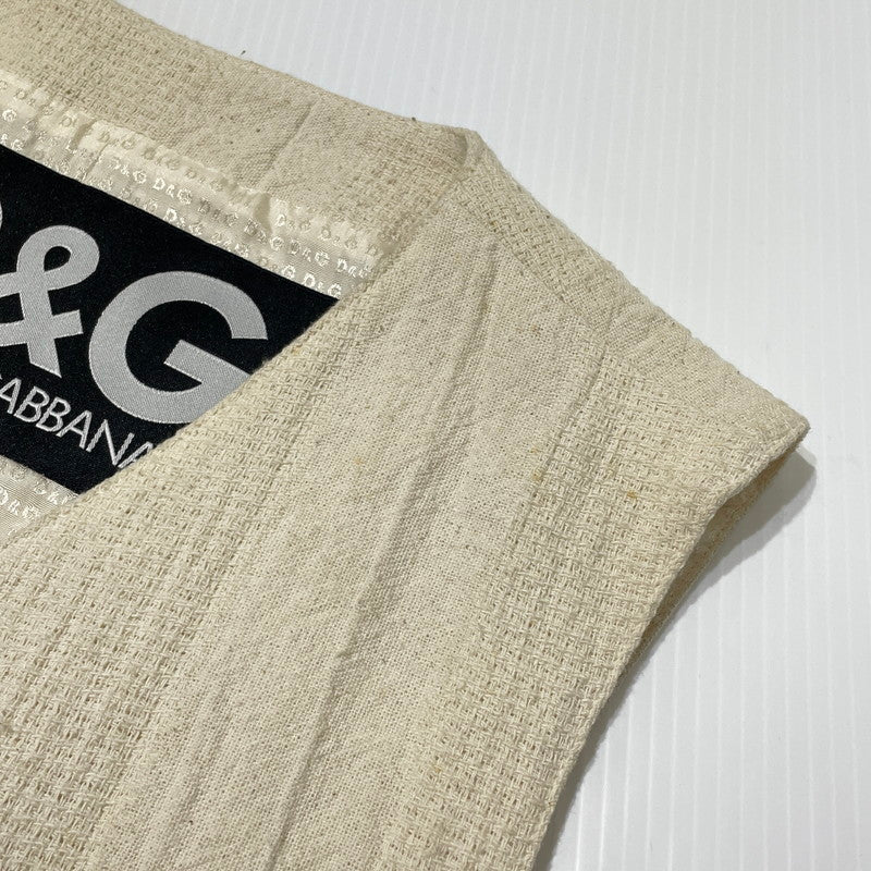 【中古品】【メンズ】 DOLCE＆GABBANA ドルチェアンドガッバーナ COTTON VEST 01 コットン ベスト トップス 141-260824-yo-05-teih サイズ：32-46 カラー：アイボリー 万代Net店