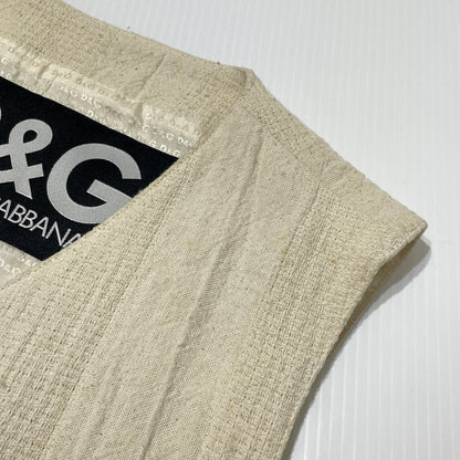 【中古品】【メンズ】 DOLCE＆GABBANA ドルチェアンドガッバーナ COTTON VEST 01 コットン ベスト トップス 141-260824-yo-05-teih サイズ：32-46 カラー：アイボリー 万代Net店