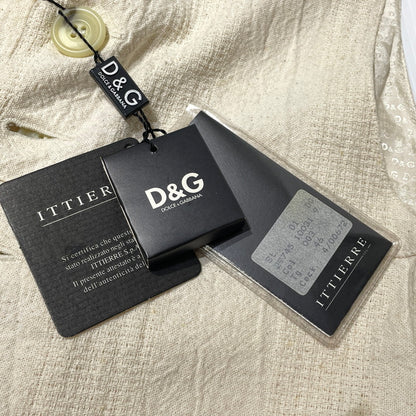 【中古品】【メンズ】 DOLCE＆GABBANA ドルチェアンドガッバーナ COTTON VEST 01 コットン ベスト トップス 141-260824-yo-05-teih サイズ：32-46 カラー：アイボリー 万代Net店