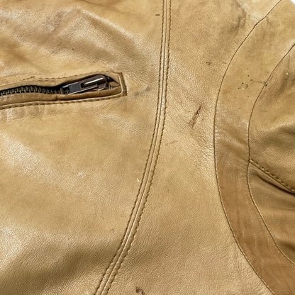 【現状渡し品】【メンズ】 DIESEL ディーゼル RAM LEATHER DOUBLE BIKER JACKET ラムレザー ダブル バイカー ジャケット アウター 141-260824-yo-04-teih サイズ：M カラー：ブラウン 万代Net店