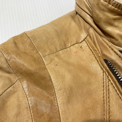 【現状渡し品】【メンズ】 DIESEL ディーゼル RAM LEATHER DOUBLE BIKER JACKET ラムレザー ダブル バイカー ジャケット アウター 141-260824-yo-04-teih サイズ：M カラー：ブラウン 万代Net店
