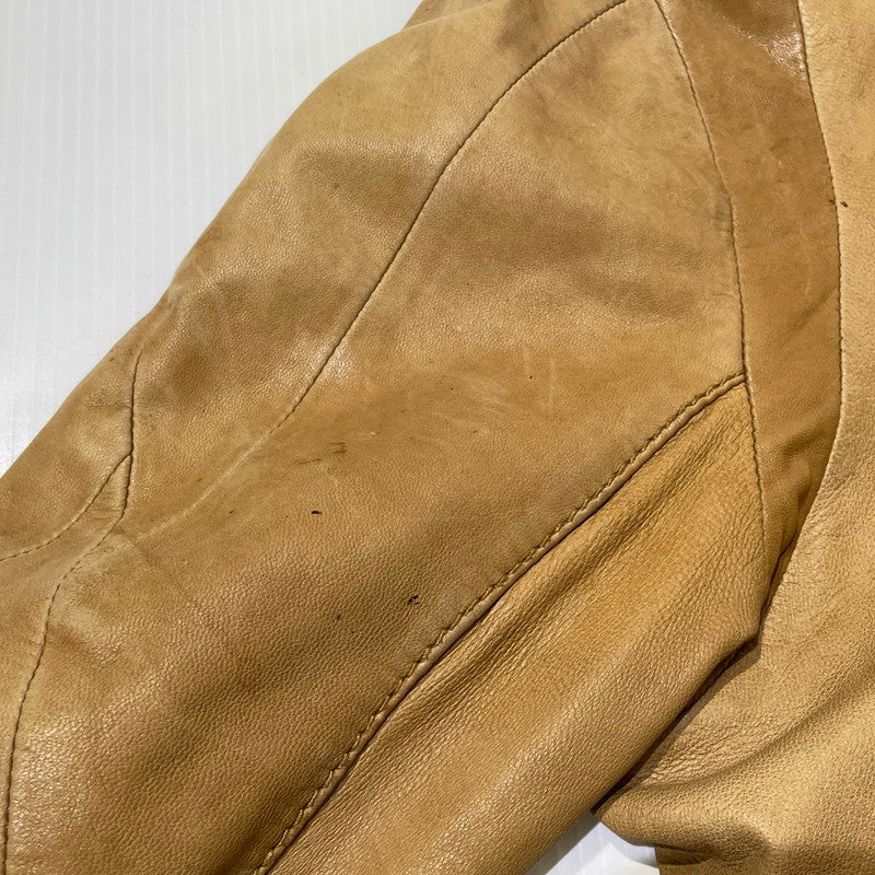 【現状渡し品】【メンズ】 DIESEL ディーゼル RAM LEATHER DOUBLE BIKER JACKET ラムレザー ダブル バイカー ジャケット アウター 141-260824-yo-04-teih サイズ：M カラー：ブラウン 万代Net店