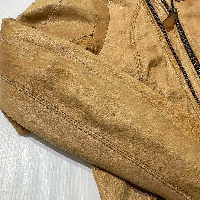 【現状渡し品】【メンズ】 DIESEL ディーゼル RAM LEATHER DOUBLE BIKER JACKET ラムレザー ダブル バイカー ジャケット アウター 141-260824-yo-04-teih サイズ：M カラー：ブラウン 万代Net店