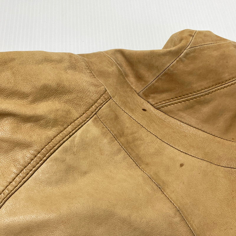 【現状渡し品】【メンズ】 DIESEL ディーゼル RAM LEATHER DOUBLE BIKER JACKET ラムレザー ダブル バイカー ジャケット アウター 141-260824-yo-04-teih サイズ：M カラー：ブラウン 万代Net店