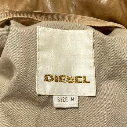 【現状渡し品】【メンズ】 DIESEL ディーゼル RAM LEATHER DOUBLE BIKER JACKET ラムレザー ダブル バイカー ジャケット アウター 141-260824-yo-04-teih サイズ：M カラー：ブラウン 万代Net店