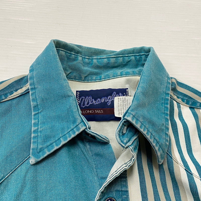 【現状渡し品】【メンズ】 WRANGLER ラングラー 80's~90's DOCKING L/S SHIRT 80～90年代 ドッキング ロングスリーブ シャツ 長袖 トップス 145-260829-sa-01-tei サイズ：15.5-33 カラー：マルチ 万代Net店