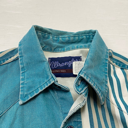 【現状渡し品】【メンズ】 WRANGLER ラングラー 80's~90's DOCKING L/S SHIRT 80～90年代 ドッキング ロングスリーブ シャツ 長袖 トップス 145-260829-sa-01-tei サイズ：15.5-33 カラー：マルチ 万代Net店