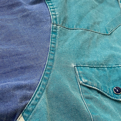 【現状渡し品】【メンズ】 WRANGLER ラングラー 80's~90's DOCKING L/S SHIRT 80～90年代 ドッキング ロングスリーブ シャツ 長袖 トップス 145-260829-sa-01-tei サイズ：15.5-33 カラー：マルチ 万代Net店