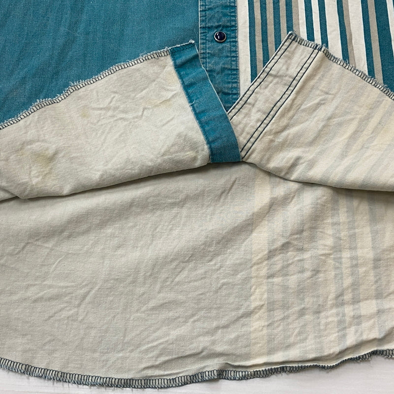 【現状渡し品】【メンズ】 WRANGLER ラングラー 80's~90's DOCKING L/S SHIRT 80～90年代 ドッキング ロングスリーブ シャツ 長袖 トップス 145-260829-sa-01-tei サイズ：15.5-33 カラー：マルチ 万代Net店