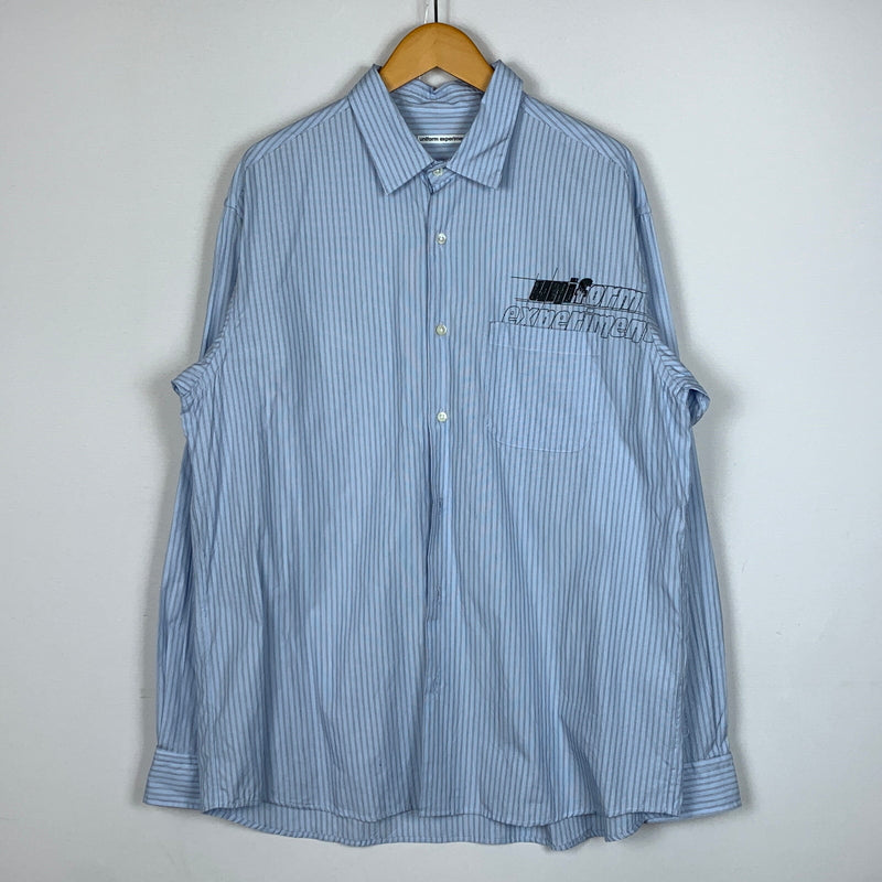 【中古品】【メンズ】 UNIFOAM EXEPERIMENT ユニフォーム エクスペリメント PRINT SHIRT UE-252020 IN-PROCESS ペイント シャツ 長袖 トップス 142-260826-sa-03-tei サイズ：4 カラー：ストライプ 万代Net店